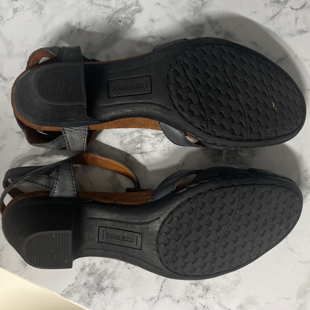 Chic slate Blue Leather Women's Sandals - Picture 6 of 6
